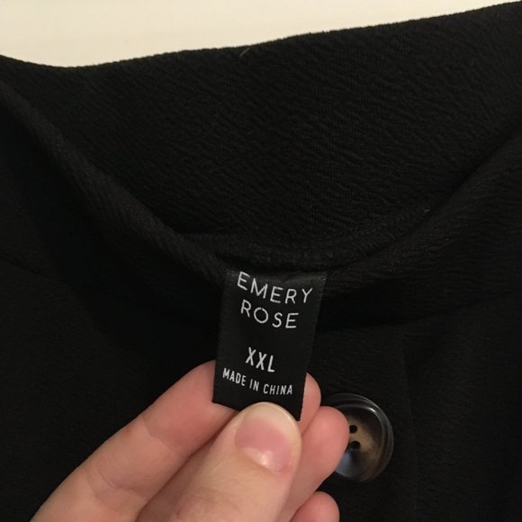 EMERY ROSE High Waist Slant Pockets Fake Button Skirt - Picture 5 of 6